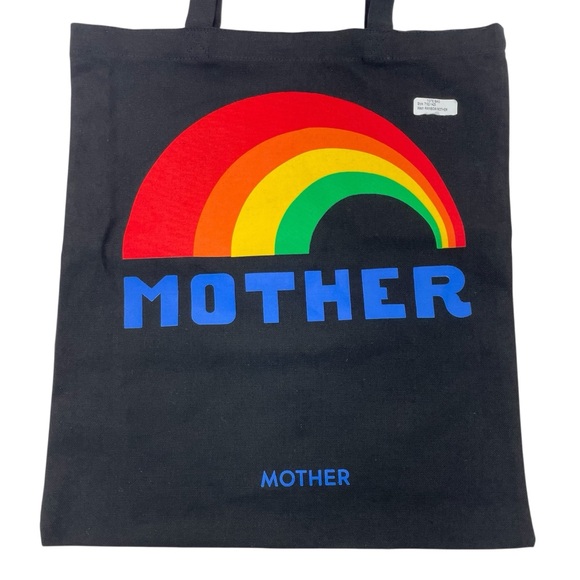 NWOT MOTHER Denim Rainbow Tote Bag OS Black - Picture 2 of 12